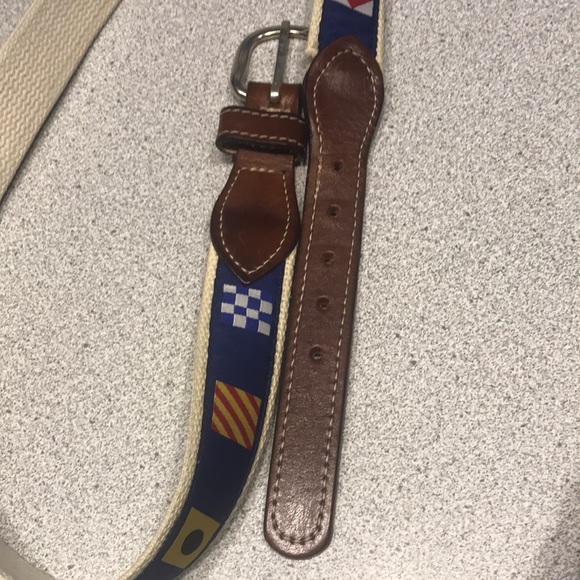 Men’s leather cotton flag insignia belt - Picture 4 of 4